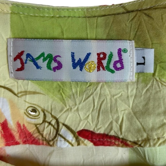 Vintage Jams World Maxi Koi Pond Fish Print Dress Hawaiian Womens Large W370-KOI - Picture 6 of 15